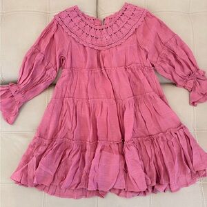 Bluivy Pink Ruffle Kids Dress